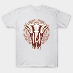 Elephant on Mandala background T-Shirt